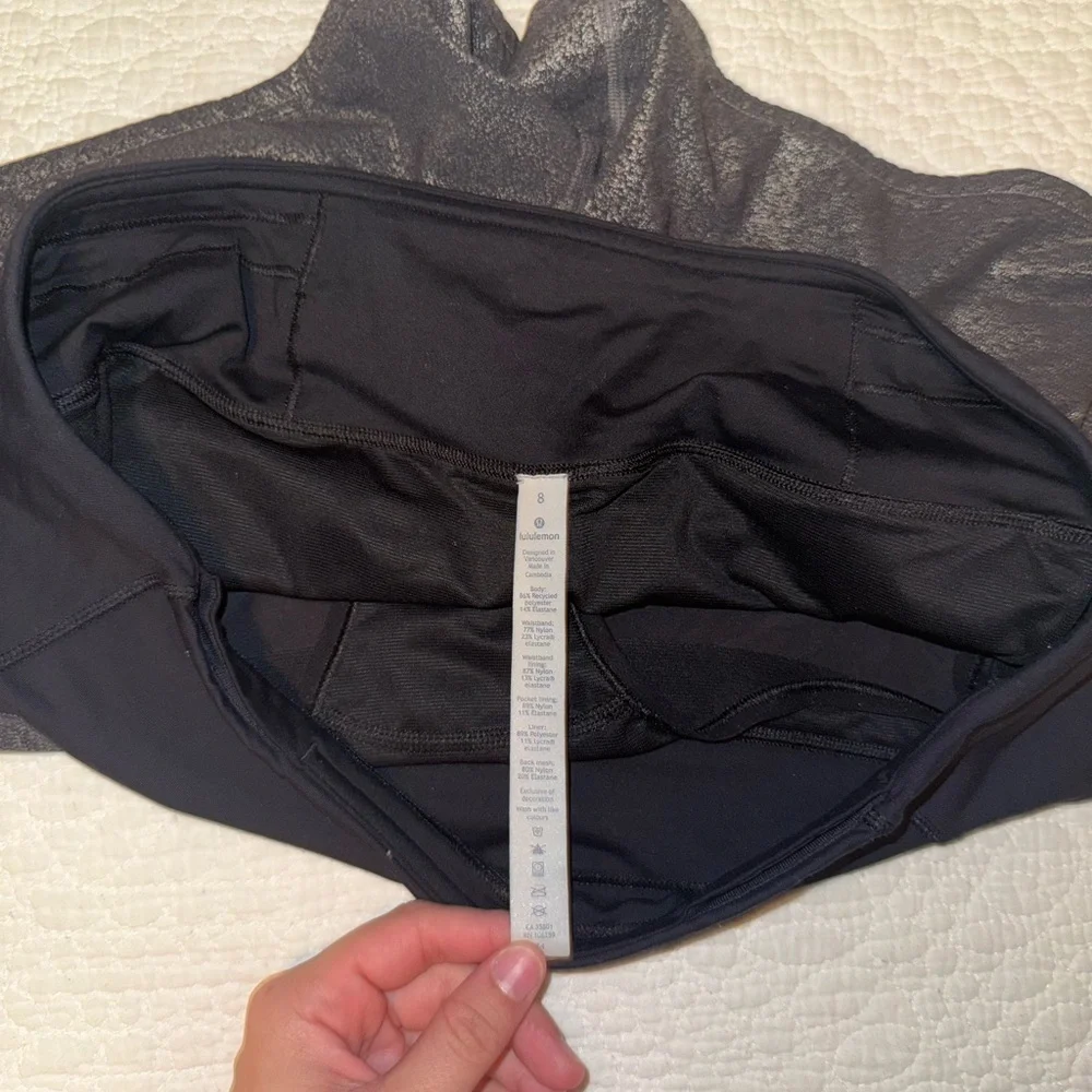 lululemon athletica Shimmering Black Women's Athletic Shorts - Picture 5 of 5